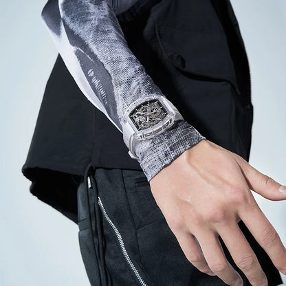Bonest Gatti Tonneau Automatic Watch Crystal Case Men