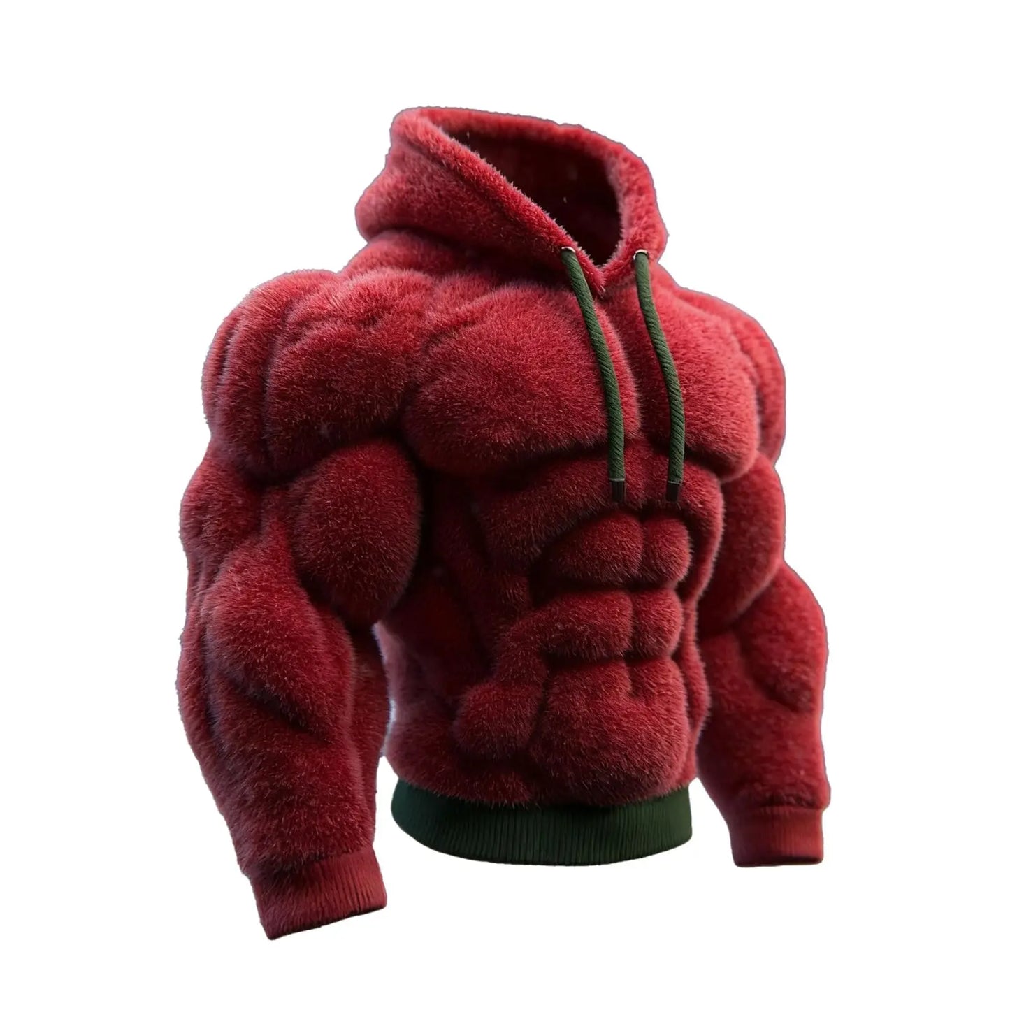Men's Fashion Flannel Hoodie Pullover Abdominal Muscle Design Sportswear Autumn Winter Casual Long Sleeve Hooded Sweatshirt