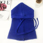 Women Knitted Balaclava Fashion Fake Collar Shawl Hooded Hat Thick Warm Beanines Winter Hat official website tool undefine