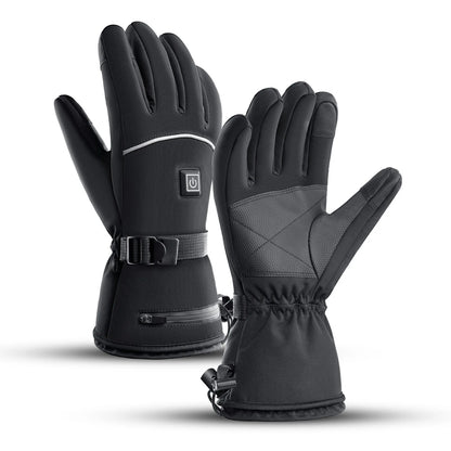 Elektrisch beheizte Handschuhe Motorrad Winter Motorrad Beheizte Handschuhe Warme Wasserdichte Wiederaufladbare Heizhandschuhe Für Schneemobil