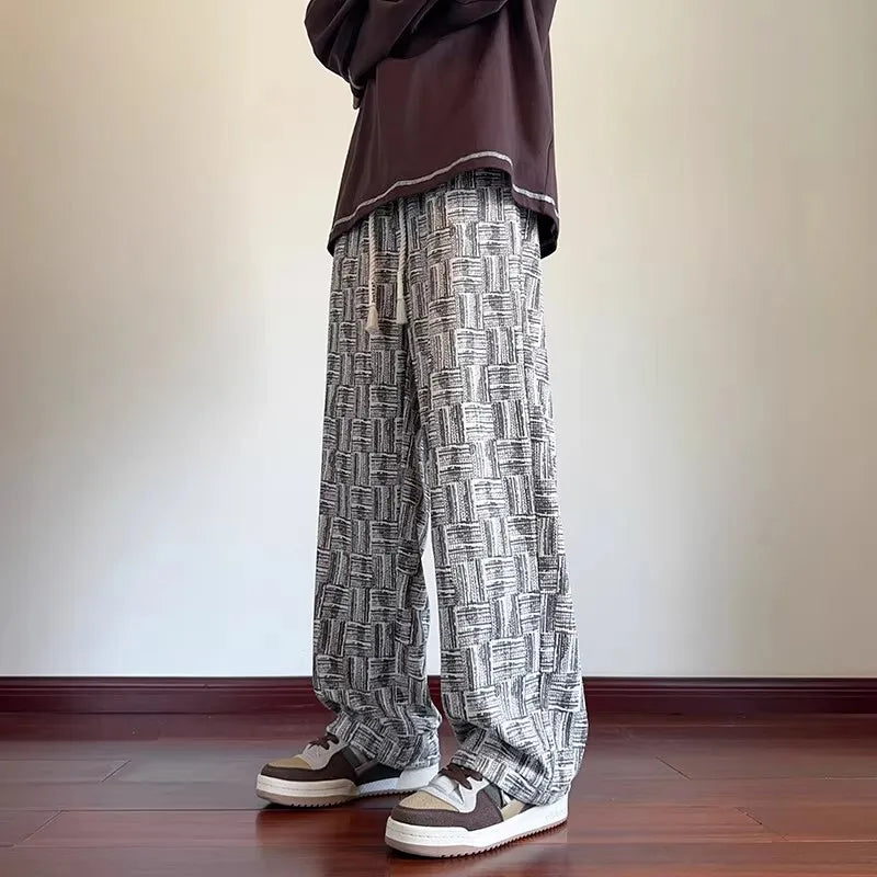 Men's Fce Lined Thiened Casual Pants Loose Straight Leg Wide Leg Trousers for Autumn Winter Comfortable Loose Fit Jeans