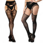 Women Fishnet Open Crotch Suspender Tights XXXL