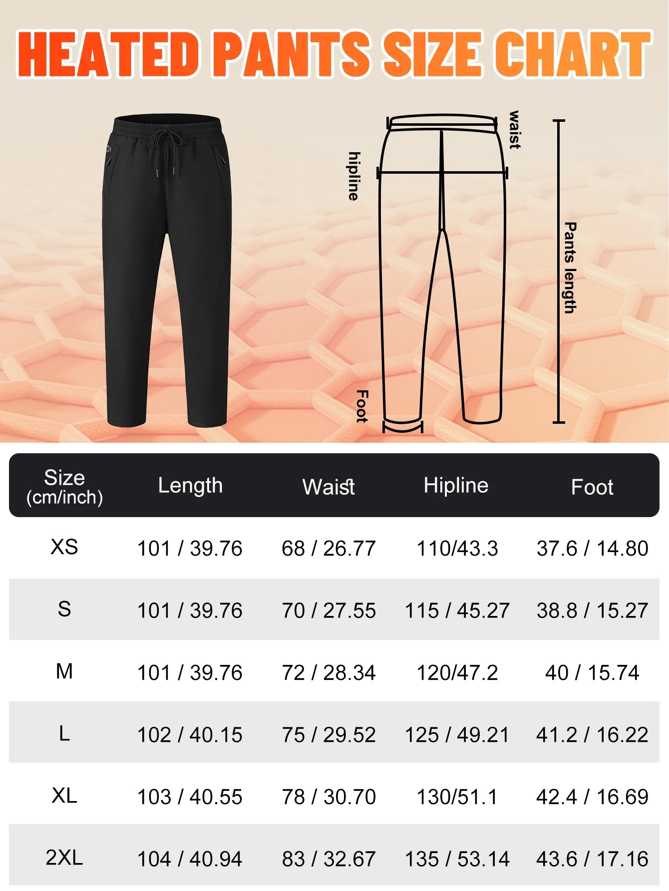 USB Electric Heated Winter Pants Thermal Hiking Ski Sports Warm Wearable Heating Technology for Outdoor Camping Trekking