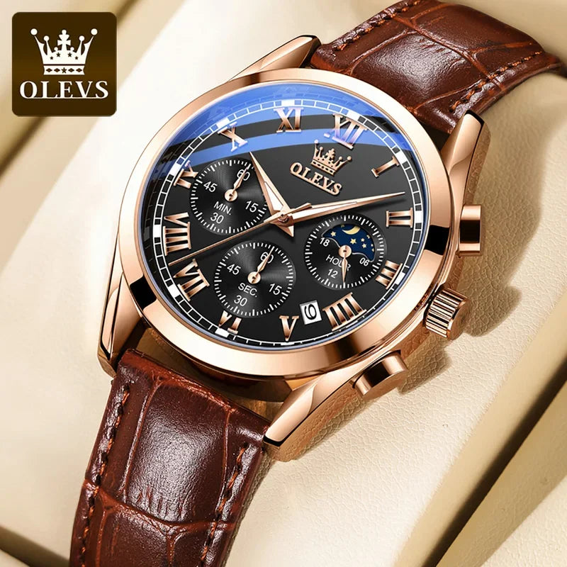 OLEVS Luxus-Herrenuhr für Business – Edelstahl, leuchtend & wasserdicht
