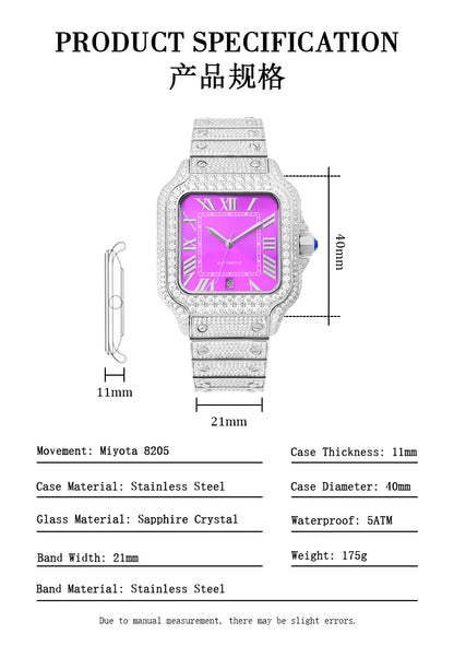 VVS Moissanite Iced Out Automatic Watch for Men