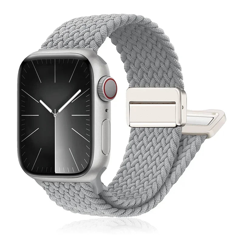 Geflochtenes Band für Apple Watch Armband 44mm 40mm 45mm 46mm 49mm 41mm 38 Magnetisches Nylonarmband iWatch Serie SE 7 6 8 9 10 Ultra 2