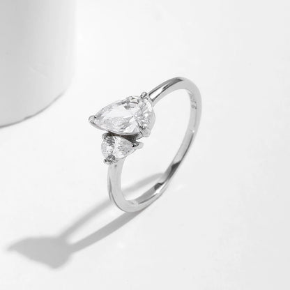 MODIAN Real 925 Sterling Silver Sparkling Water Drop Interweaving Dazzling Clear Pear CZ Finger Rings For Women Fine Jewelry