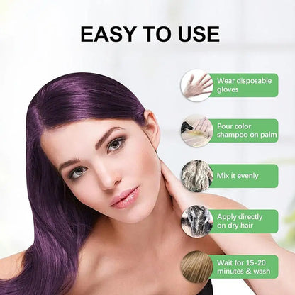 Haarfärbe-Shampoo 3-in-1 Instant Haarfärbe-Shampoo pflegend langanhaltende Farbe für Frauen & Männer Grauhaarabdeckung 200 ml