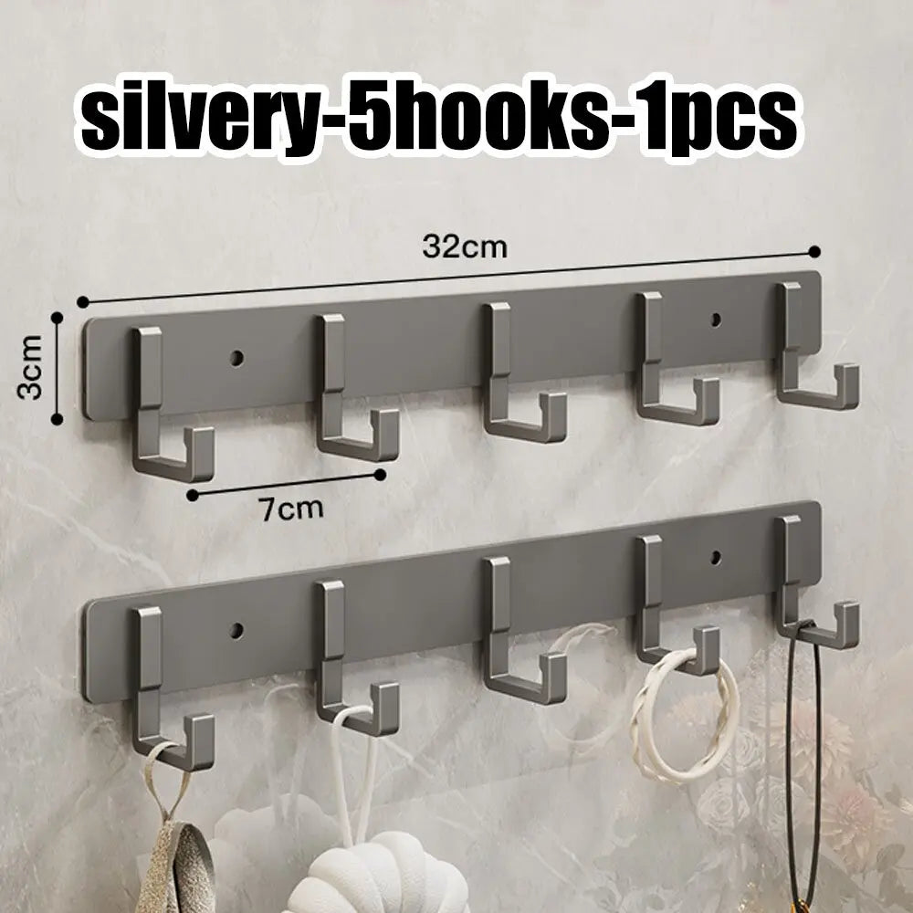 Punch-free wall-mounted living room clothes hanger load-bearing hook towel bathroom wall strong adhesive hanger