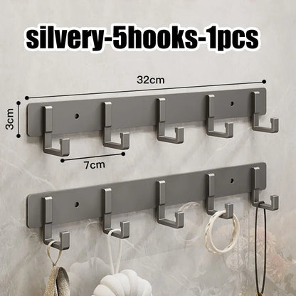 Punch-free wall-mounted living room clothes hanger load-bearing hook towel bathroom wall strong adhesive hanger