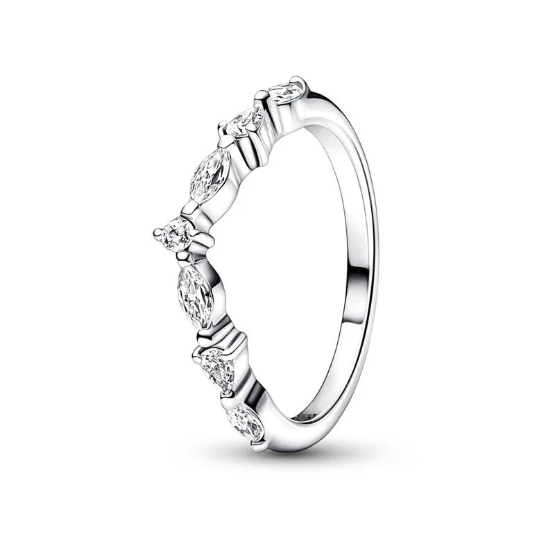 New 925 Sterling Silver Rings Stackable Infinite Heart Red Enamel for Women Mom Original Silver 925 Wedding Ring Jewelry Gift