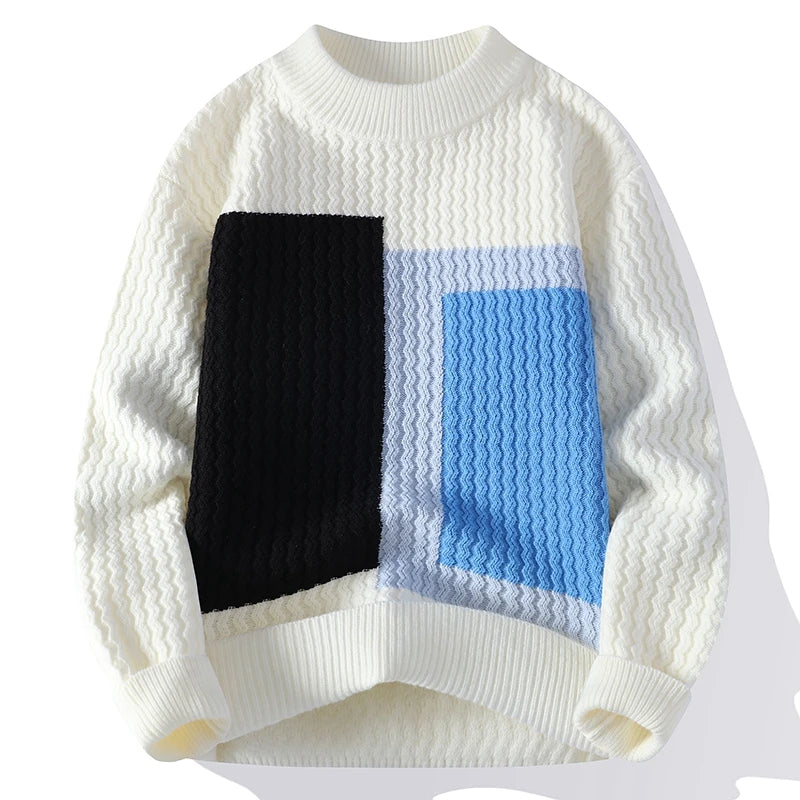 Twist Turtleneck Sweater Men Top Quality Mens Christmas Sweaters Thick Warm Handsome Pullover Man