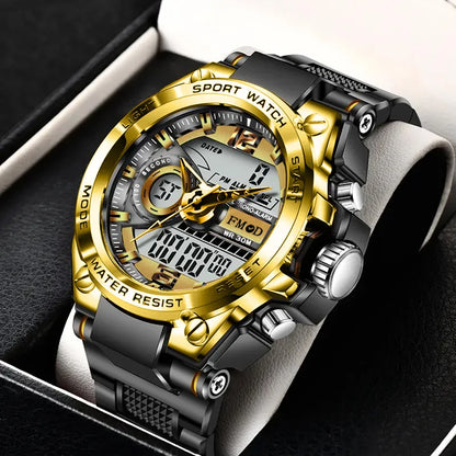 Digitale Herren-Stahl-Militär-Armbanduhr LED Quarz-Uhr Sportuhr Herren Große Uhren Herren Relogios Masculino