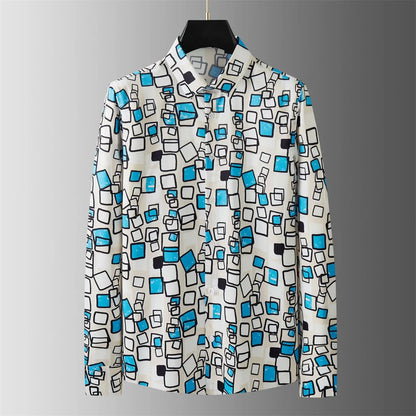 Teglex Luxury Letter Slim Fit Long Sleeve Dress Shirt