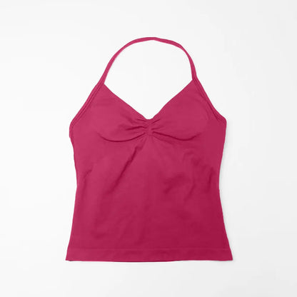 NCLAGEN Impact Longline Trägertop Sport Yoga Weste Damen Fitness Tank Top Gym Schöner offener Rücken BH Laufen Workout Neckholder