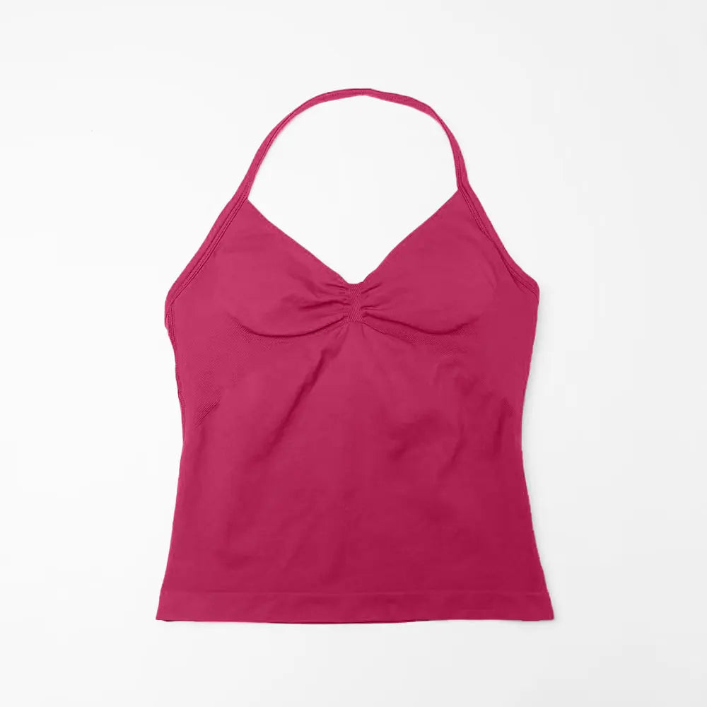NCLAGEN Impact Longline Trägertop Sport Yoga Weste Damen Fitness Tank Top Gym Schöner offener Rücken BH Laufen Workout Neckholder