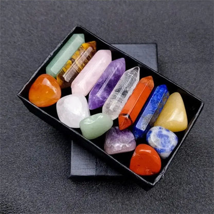 14pcs Quartz Crystal Chakra Healing Stones Set