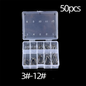 Fishing Hooks Carbon Steel Strong Sharp Silver Circle Fishhook 3#-12# Jig Barbed Pesca Portable Lure Bait Tackle 50-1600Pcs/Box