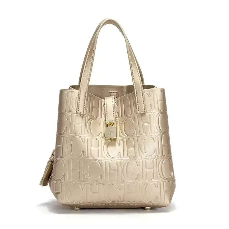 CH Geprägte Damen Crossbody Bag Buchstabendruck Design Damen Handtasche Große Kapazität Tragetasche Elegantes Temperament Damen Schultertasche