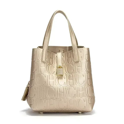 CH Geprägte Damen Crossbody Bag Buchstabendruck Design Damen Handtasche Große Kapazität Tragetasche Elegantes Temperament Damen Schultertasche