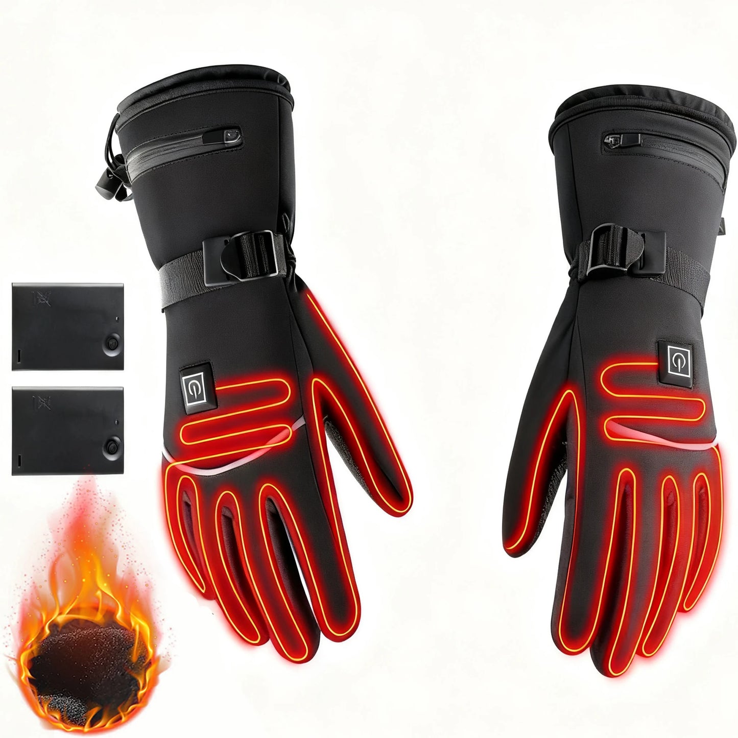 Elektrisch beheizte Handschuhe Motorrad Winter Motorrad Beheizte Handschuhe Warme Wasserdichte Wiederaufladbare Heizhandschuhe Für Schneemobil