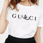 Hochwertiges Damen-T-Shirt mit Buchstaben-Print, lässige Bluse, Oberteile, Sommer, klassischer Stil, Kurzarm, Damen, Harajuku, Y2K-Tee