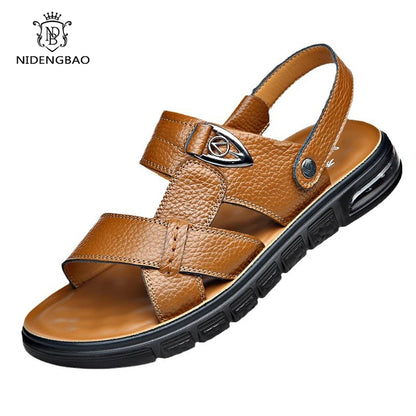 Große Größe 49 Sommer Spaltleder Strandsandalen Herrenschuhe Große Größe 49 50 Ledersandalen für Herren Weiche Outdoor-Wanderschuhe für Männer