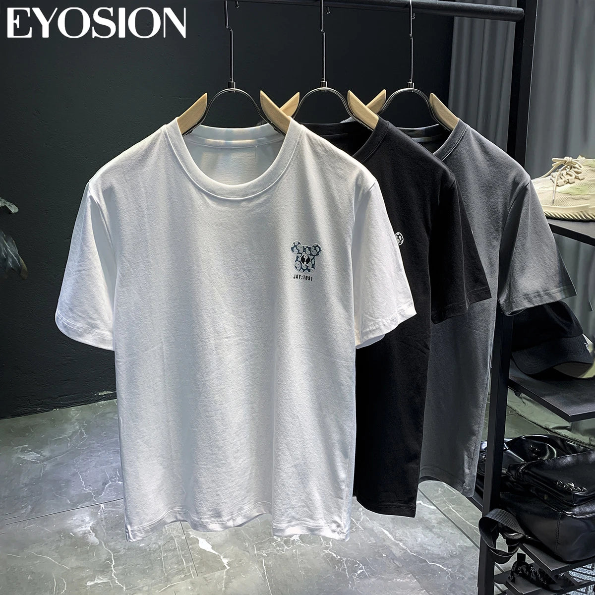 Polo-Shirts High Street Bären-Print Freizeit Kurzarm Umlegekragen Ropa Hombre Camisetas