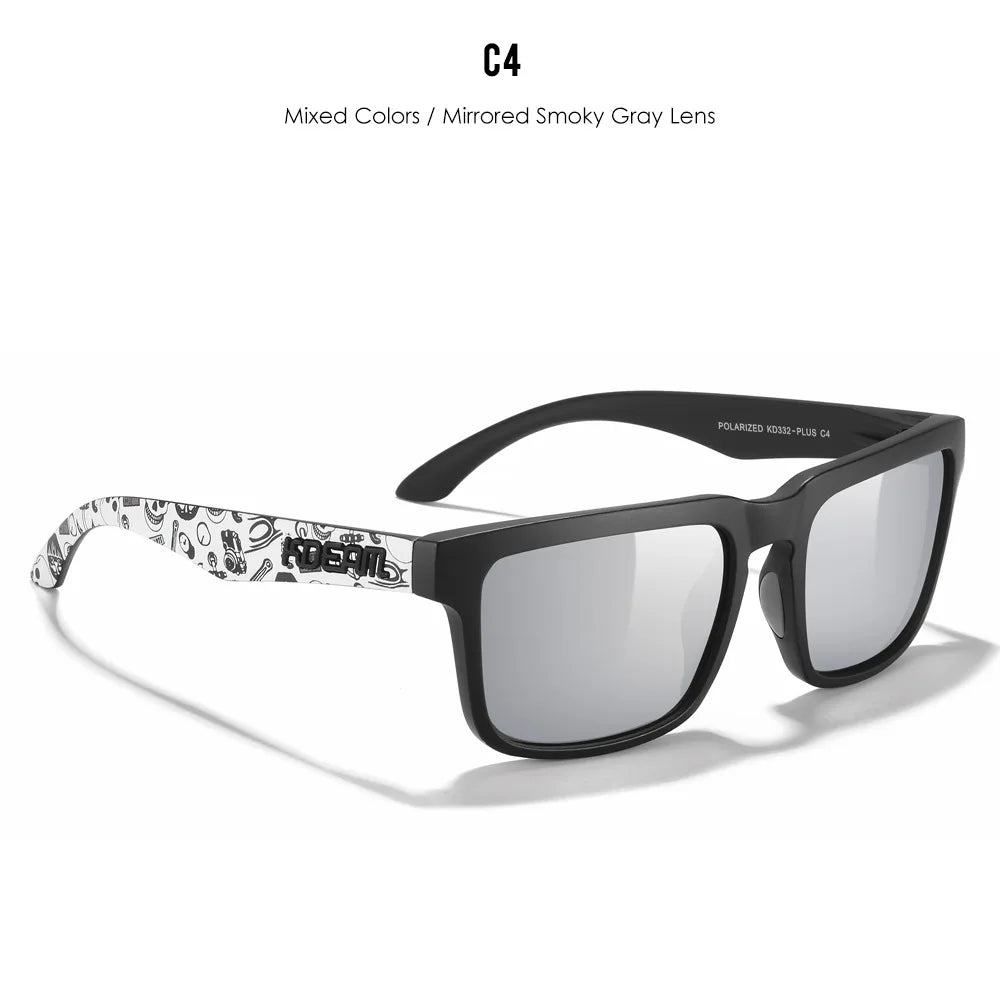 KDEAM Große quadratische Herrensonnenbrille Polarisierte photochrome Übergröße Sonnenbrille Mode Damensonnenbrille Verbesserte Version