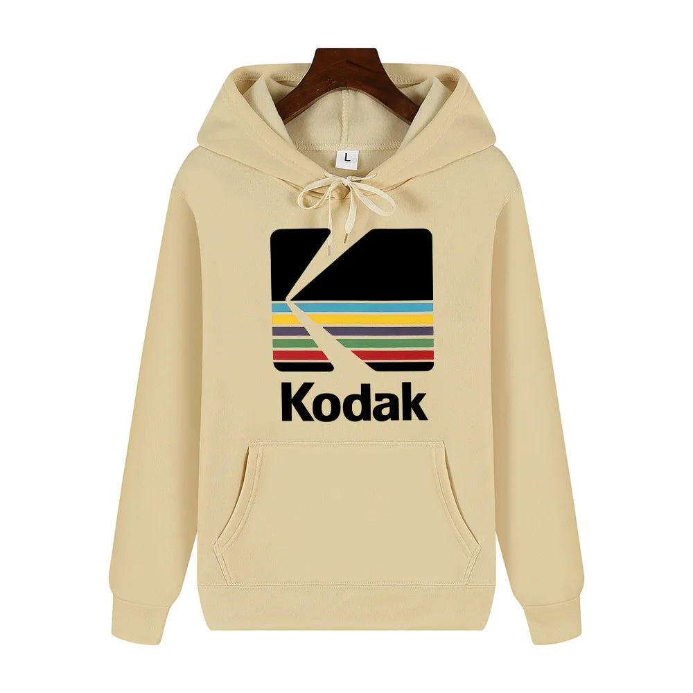 Kodak Brand Fashion Retro Y2K Print Autumn and Winter Men Sports Hoodie Outdoor Casual Casual Comfortable Street Jacket Clothing