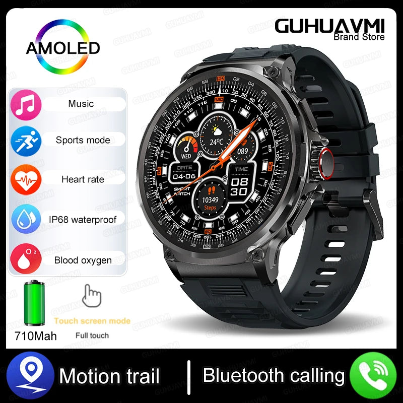 1.85" AMOLED Smartwatch - GPS, Bluetooth Calls, 710mAh Battery