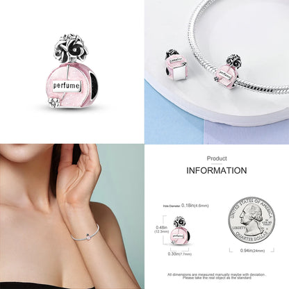 Anhänger 925 Sterling Silber Parfümflaschen-Perlen Anhänger passend für Original 925 Armband Herstellung für Damen Schmuck Mode DIY