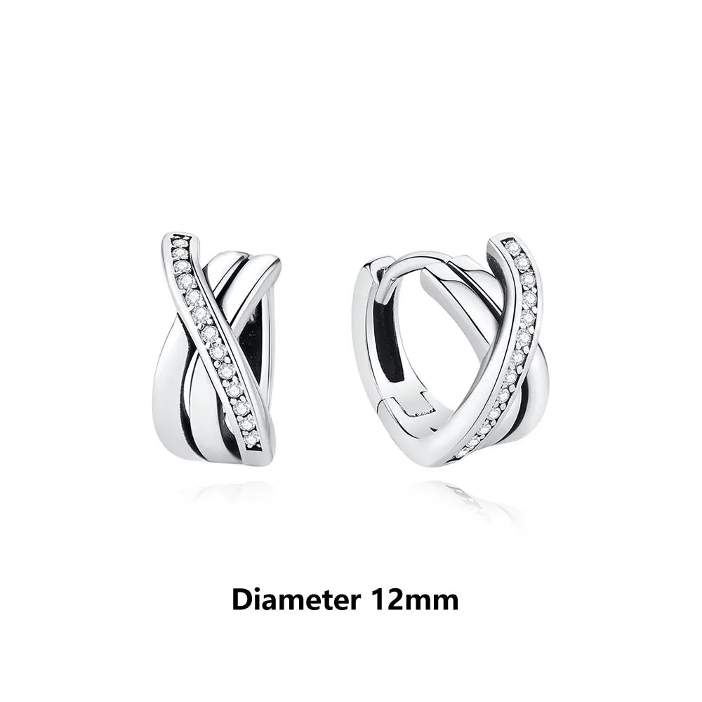 Original 925 Sterling Silber Ohrringe 2025 Stecker Creolen Kristall Ohrringe für Damen Roségold Krone Herz Unendlichkeit Biene Ohrring Schmuck