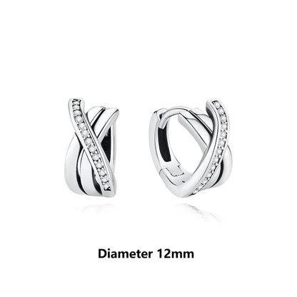 Original 925 Sterling Silber Ohrringe 2025 Stecker Creolen Kristall Ohrringe für Damen Roségold Krone Herz Unendlichkeit Biene Ohrring Schmuck