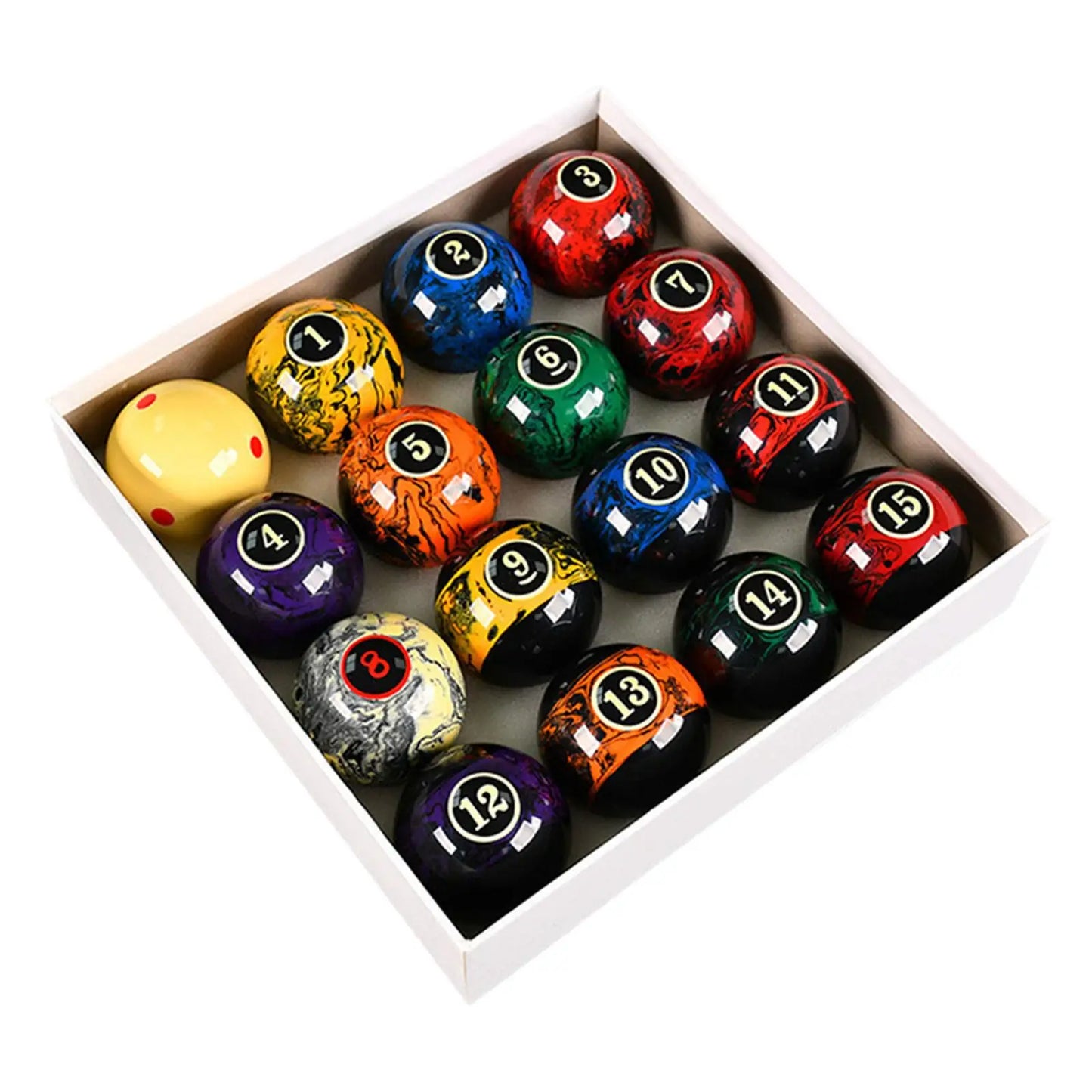 16pc Resin Pool Table Ball Set 2.25" – Complete Billiard