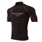 Herren Gothic-Print schnelltrocknendes Langarm-Fitness-Workout-Stretch-Enges Top Stehkragen atmungsaktives Trainings-T-Shirt S-3XL