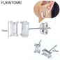 925 Sterling Silver Ear Needle Fashion Hoop Earrings White Crystal Luxury Women's Silver Earrings Wedding Women's Jewelry Gift