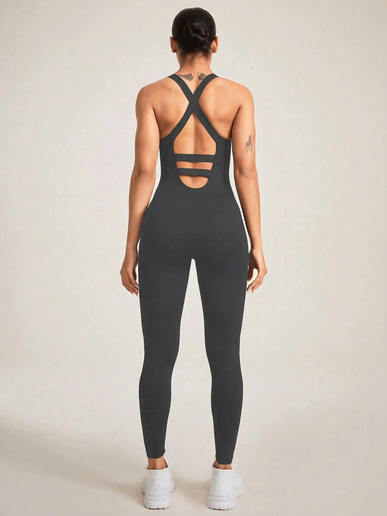 Nahtloser Shapewear-Body für Damen mit Bauchkontrolle, rückenfreier Body Shaper mit überkreuzten Trägern, Damenunterwäsche & Shapewear