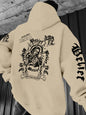 European and American men's autumn Statue of Liberty little angel print comfortable soft hooded sweatshirt outdoor street top