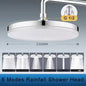 New 230mm Big Panel Showerhead 6 Mode Supercharge Rainfall Shower Head High Pressure Top Rain Shower Faucet Bathroom Accessories