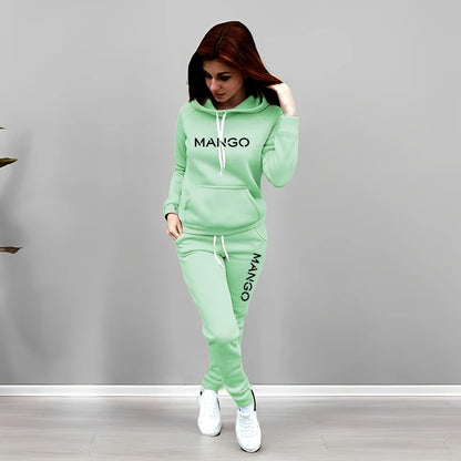 Letter Printing Womens Tracksuit Casual Hooded Sweatshirt 2 Pcs Set Sports Jogging Home Woman Clothing Street Quality Pants Suit