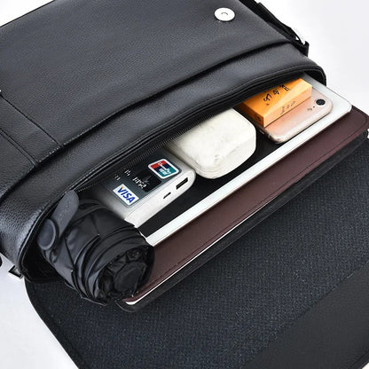 Business Men Leather Shoulder Bag Boy Crossbody Designer Luxury Briefcase Messenger Bags Male Christmas Gift Men's Handbags