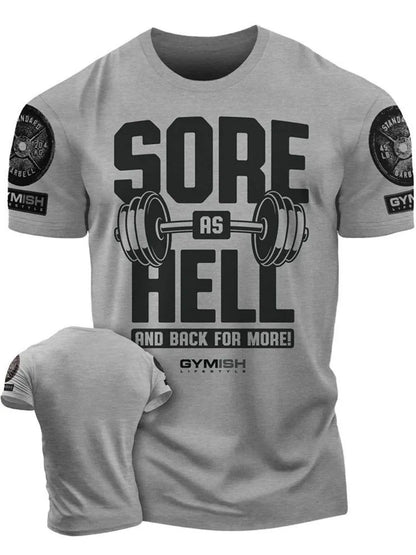 Summer new Adrenaline Power Workoout gym men's breathable round neck T-shirt high-quality letter printed casual top