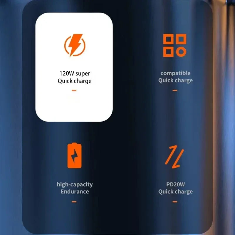 Xiaomi MIJIA 200000mAh Large Capacity Power Bank 120W Fast Charging Portable Digital Display Powerbank For iPhone Samsung Huawei