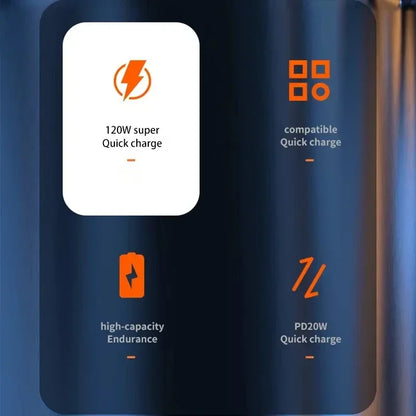 Xiaomi MIJIA 200000mAh Large Capacity Power Bank 120W Fast Charging Portable Digital Display Powerbank For iPhone Samsung Huawei