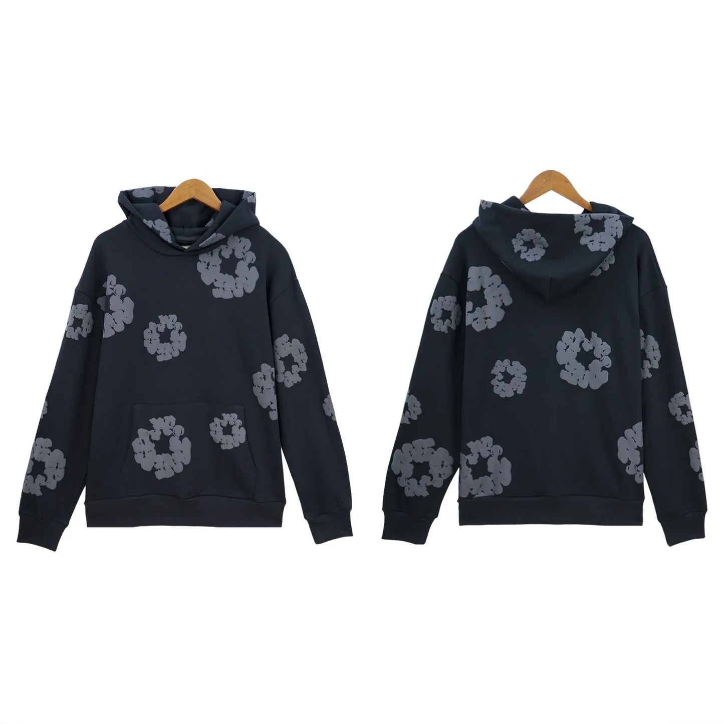 Hoodie Cross border European and American Hot selling Cotton Foam Printed Tears Hoodie Men's and Women's Hoodies