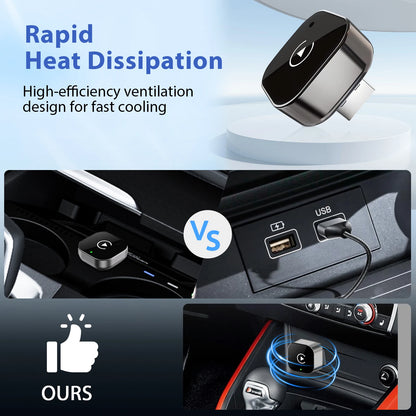 2026 Pionray 2-in-1 kabelloser CarPlay Adapter & Android Auto Wireless Adapter, 5GHz WiFi Type-C/USB Plug and Play kabelloses CarPlay