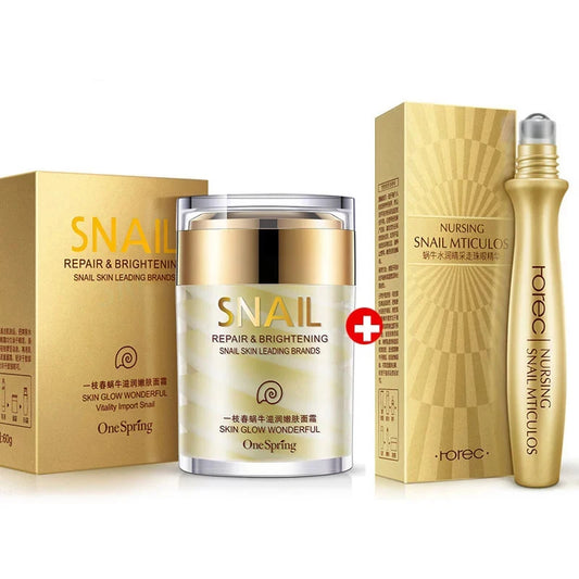 Snail Collagen Face Cream & Eye Serum | Anti-Aging, Brightening & Dark Circle Remover