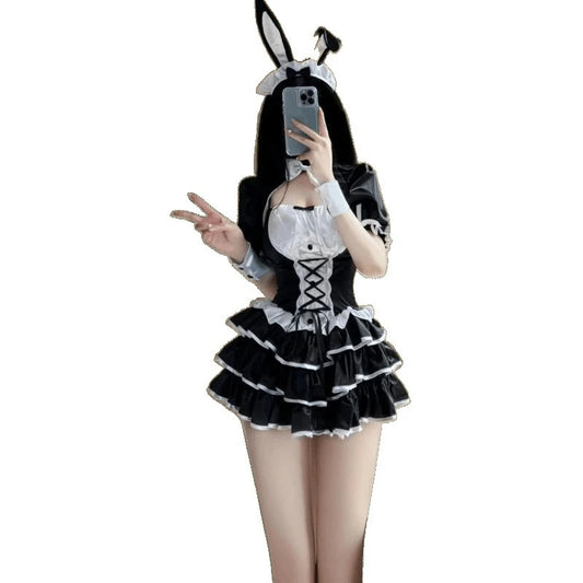 Halloween Sexy Rabbit Girl Lingerie Dress Bow Lingerie Set Anime Uniform Women Outfits Cosplay Costume Halloween Carnival Suit