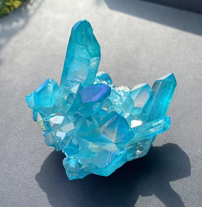Sky Blue Quartz Titanium Crystal Cluster - Home Decor